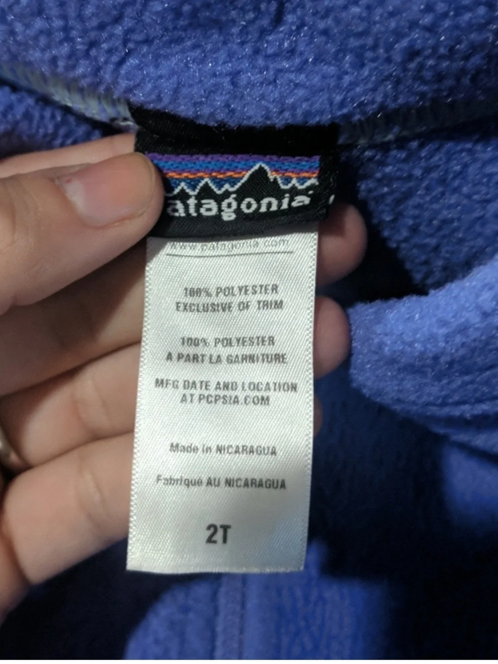 Patagonia purple fleece zip up vest sz 2T